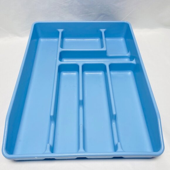 Rubbermaid Blue Plastic Silverware Tray Organizer Kitchen Drawer Storage Utensil - Picture 3 of 14